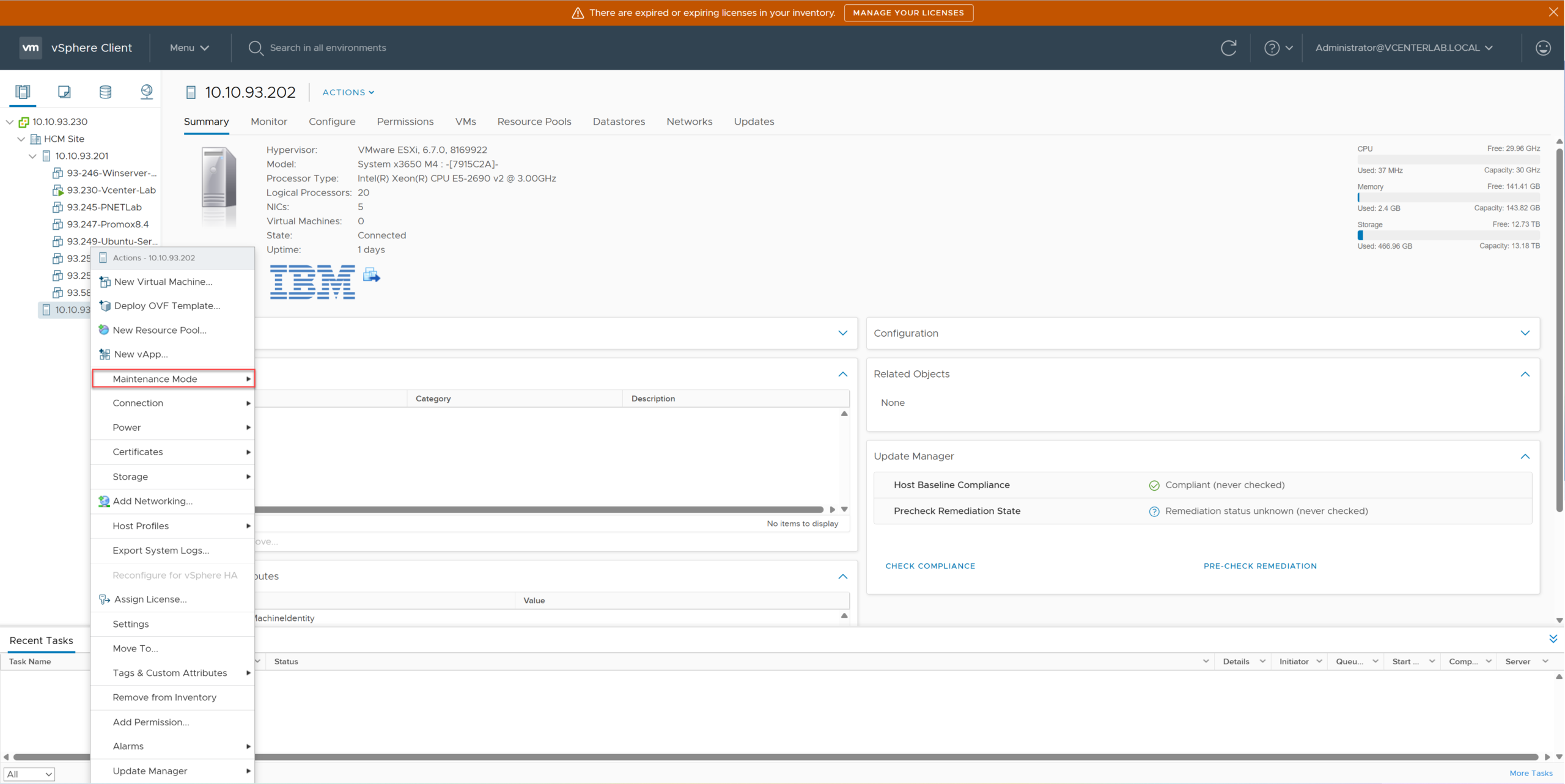 Maintenance Mode Menu