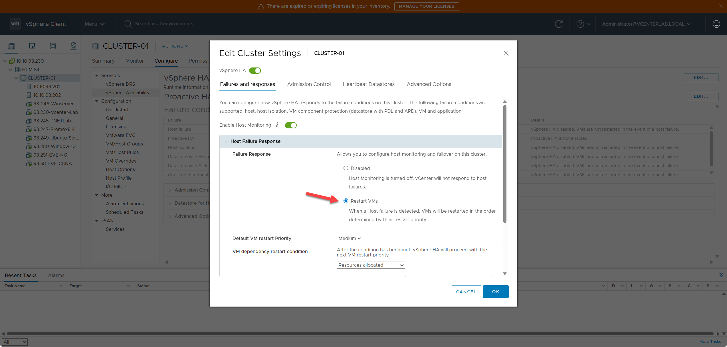 Failure Response Options
