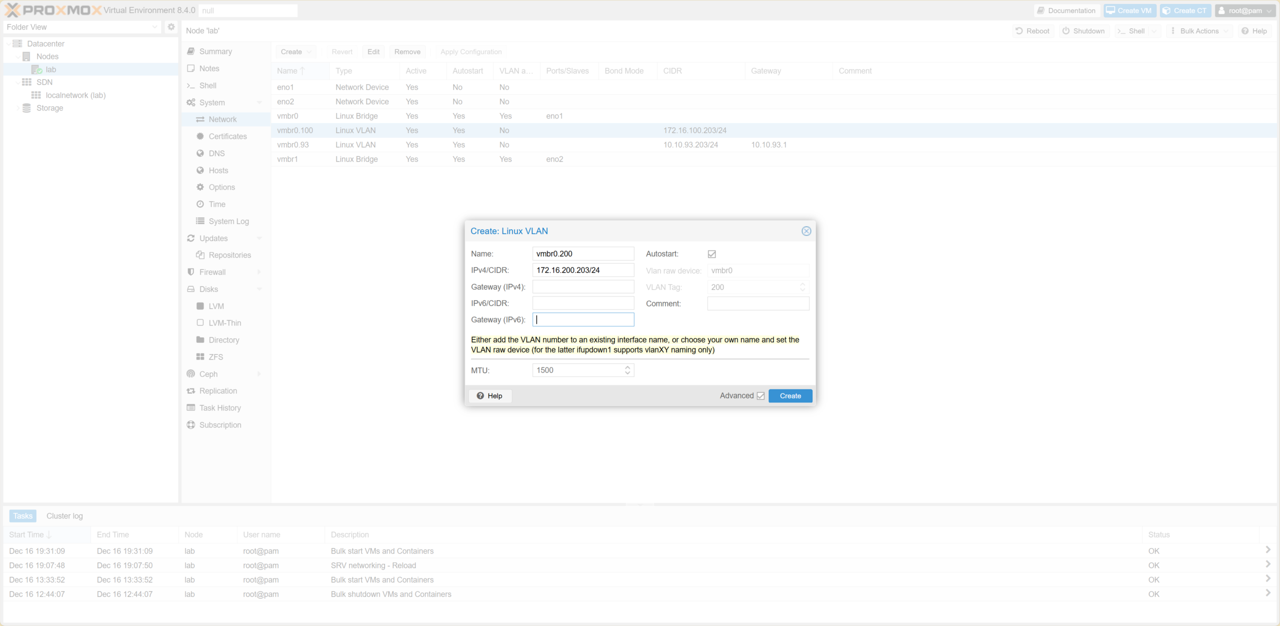 Step 1.4: Create VLAN 200